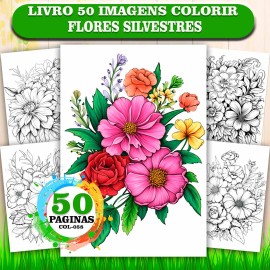 Flores Silvestres 50 Desenhos para Colorir primeira edi��o
