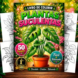 Jardim de Suculentas 50 Ilustra��es para Pintar
