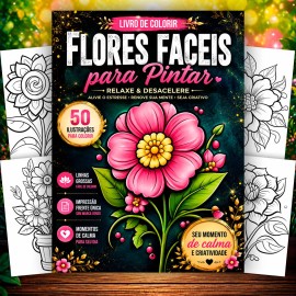 Jardim de Cores 50 Flores faceis para Pintar